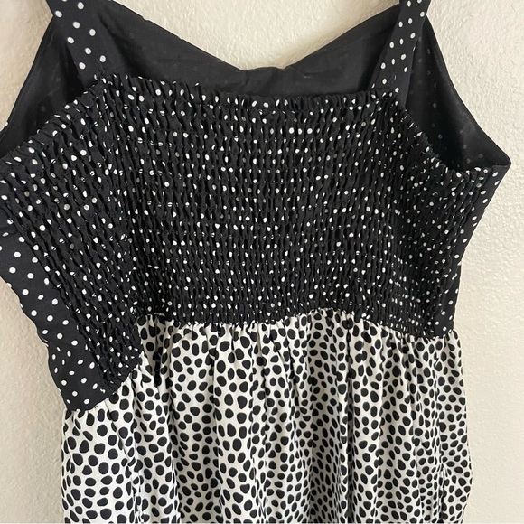 NWOT Lottie & Holly Polka Dot Mini Dress Black and Cream Size Medium - Picture 7 of 9